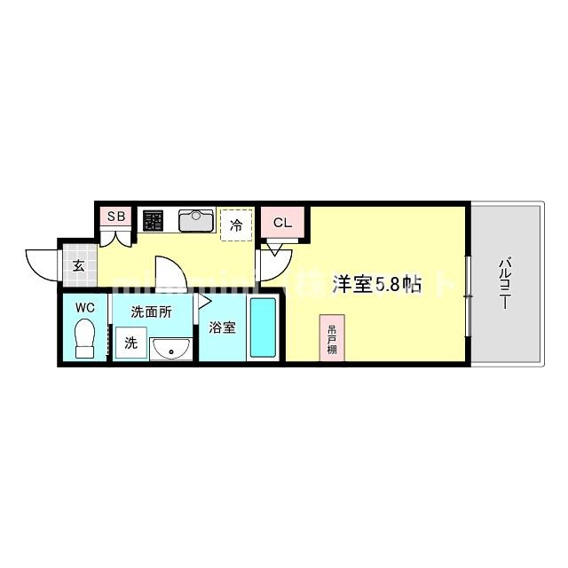 大阪市浪速区敷津西２丁目の賃貸マンションの間取り
