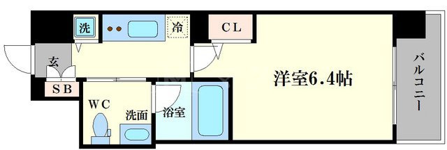 大阪市浪速区桜川４丁目の賃貸マンションの間取り