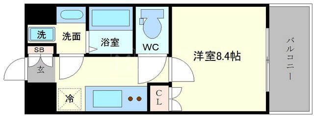 大阪市浪速区桜川４丁目の賃貸マンションの間取り