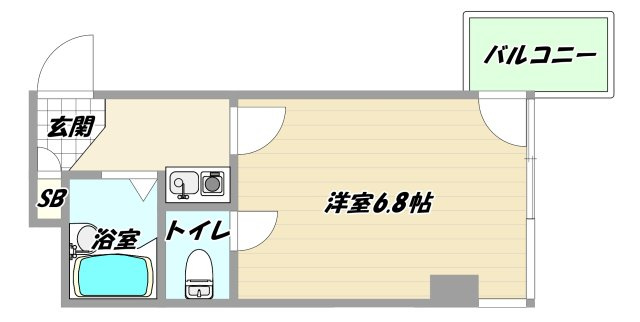 大阪市東淀川区東中島１丁目の賃貸マンションの間取り