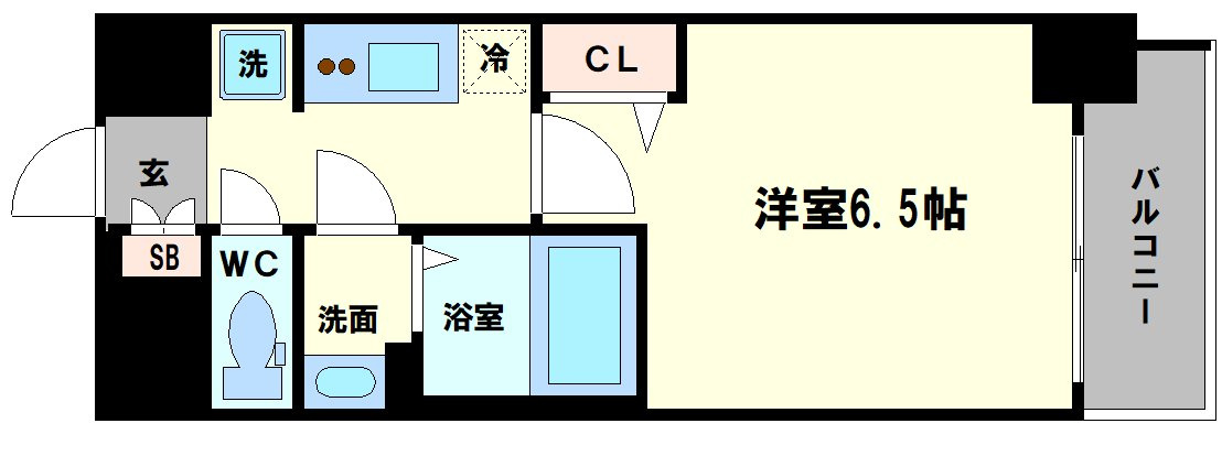 大阪市浪速区敷津東１丁目の賃貸マンションの間取り