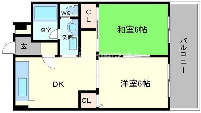 大阪市浪速区難波中３丁目の賃貸マンションの間取り