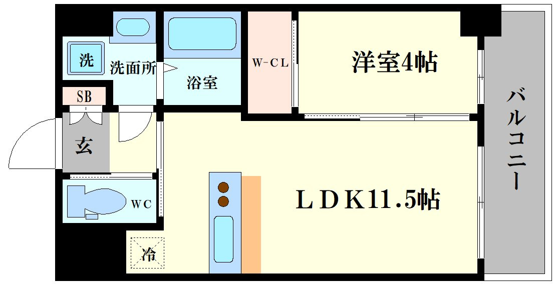 大阪市浪速区恵美須西１丁目の賃貸マンションの間取り