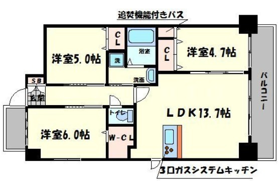 大阪市浪速区日本橋東２丁目の賃貸マンションの間取り