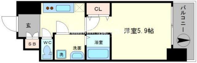 大阪市浪速区日本橋３丁目の賃貸マンションの間取り