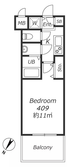 【間取り】 | AP859 レシェンテ・ヴィラ東福岡 409 | 



