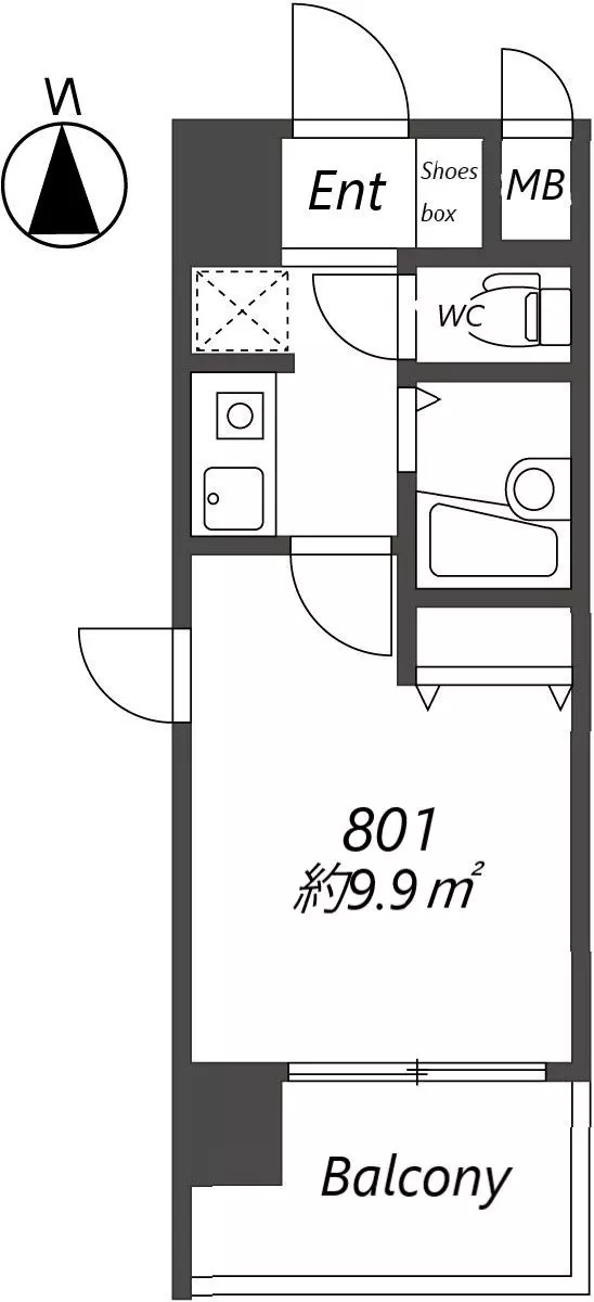 AP150 ラナップスクエア野田 801の間取り|



