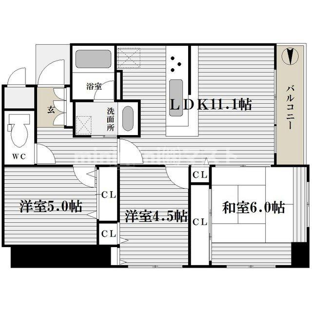 大阪市西区新町２丁目の賃貸マンションの間取り