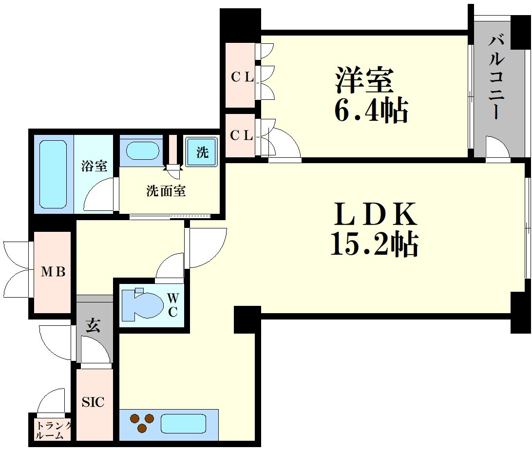 大阪市西区江戸堀１丁目の賃貸マンションの間取り