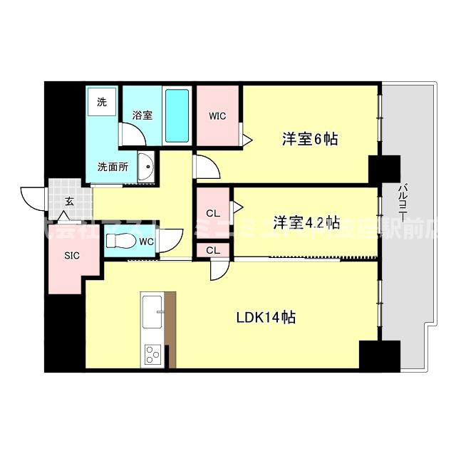 大阪市西区江戸堀２丁目の賃貸マンションの間取り