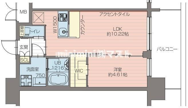 大阪市西区川口３丁目の賃貸マンションの間取り