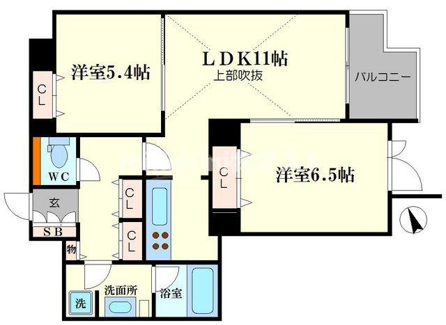 大阪市西区北堀江１丁目の賃貸マンションの間取り