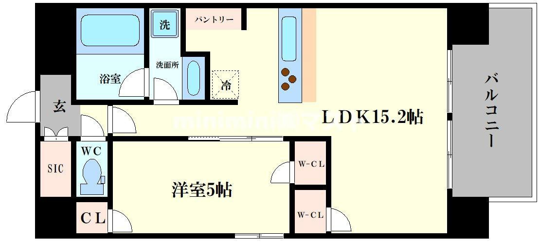 大阪市西区新町４丁目の賃貸マンションの間取り