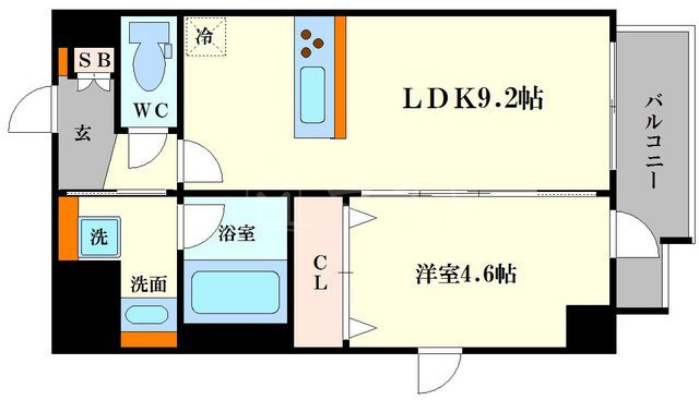 大阪市西区京町堀２丁目の賃貸マンションの間取り