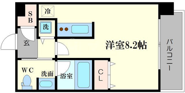 大阪市西区新町１丁目の賃貸マンションの間取り