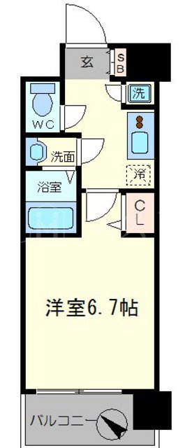 大阪市西区江戸堀１丁目の賃貸マンションの間取り