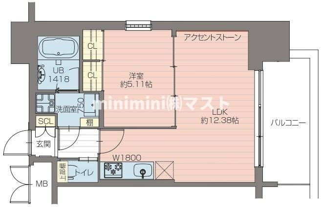 大阪市西区川口３丁目の賃貸マンションの間取り