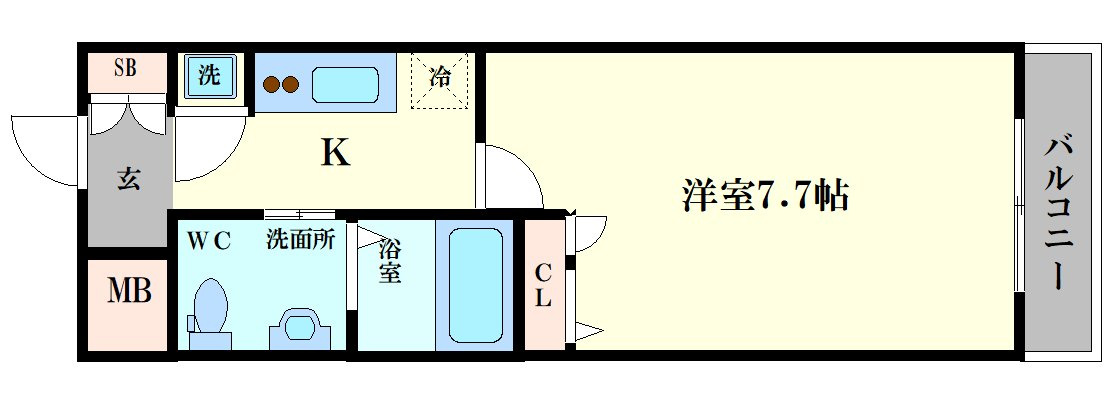 大阪市西区南堀江４丁目の賃貸マンションの間取り