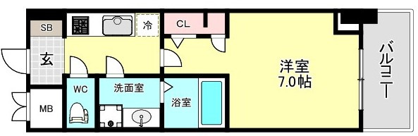 大阪市西区江之子島１丁目の賃貸マンションの間取り