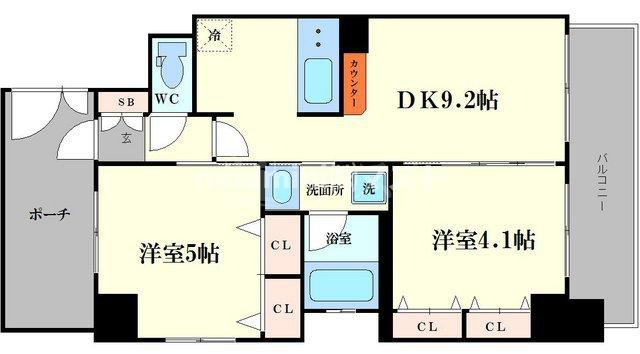 大阪市西区本田１丁目の賃貸マンションの間取り