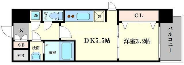 大阪市西区本田２丁目の賃貸マンションの間取り