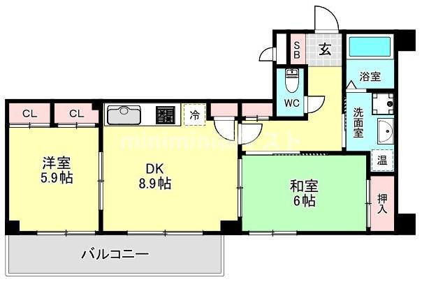 大阪市西区北堀江４丁目の賃貸マンションの間取り