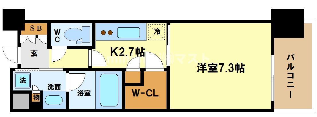 大阪市西区靱本町３丁目の賃貸マンションの間取り