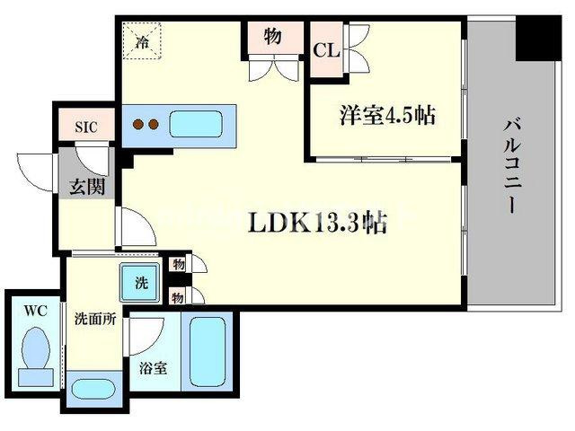 大阪市西区新町２丁目の賃貸マンションの間取り