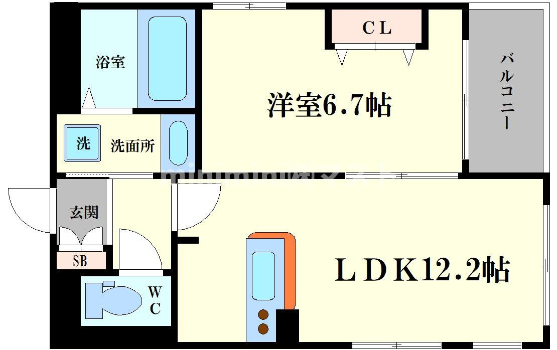 大阪市西区九条南３丁目の賃貸マンションの間取り