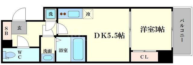 大阪市西区西本町３丁目の賃貸マンションの間取り