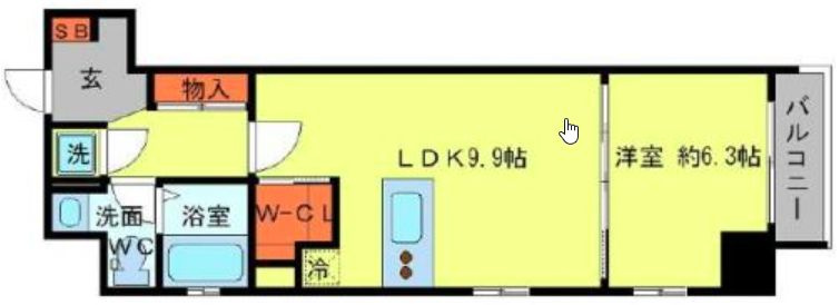 大阪市西区京町堀１丁目の賃貸マンションの間取り