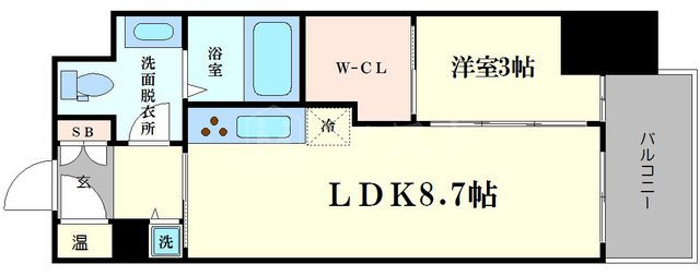 大阪市西区南堀江４丁目の賃貸マンションの間取り