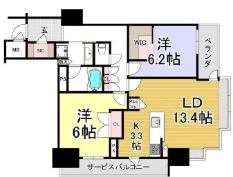 大阪市西区南堀江１丁目の賃貸マンションの間取り
