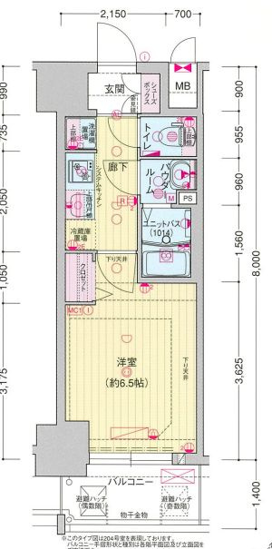 大阪市西区境川２丁目の賃貸マンションの間取り