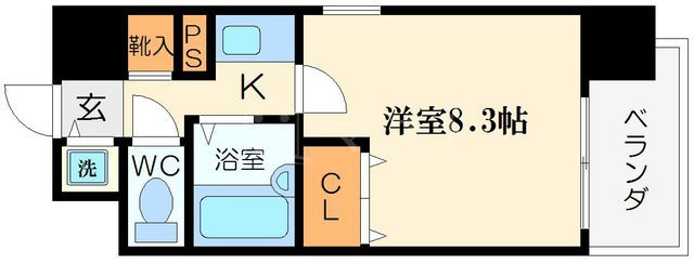 大阪市西区南堀江２丁目の賃貸マンションの間取り
