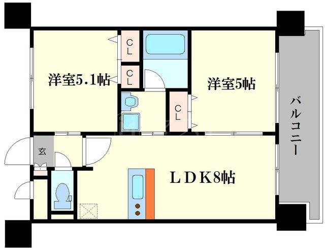 大阪市西区南堀江３丁目の賃貸マンションの間取り