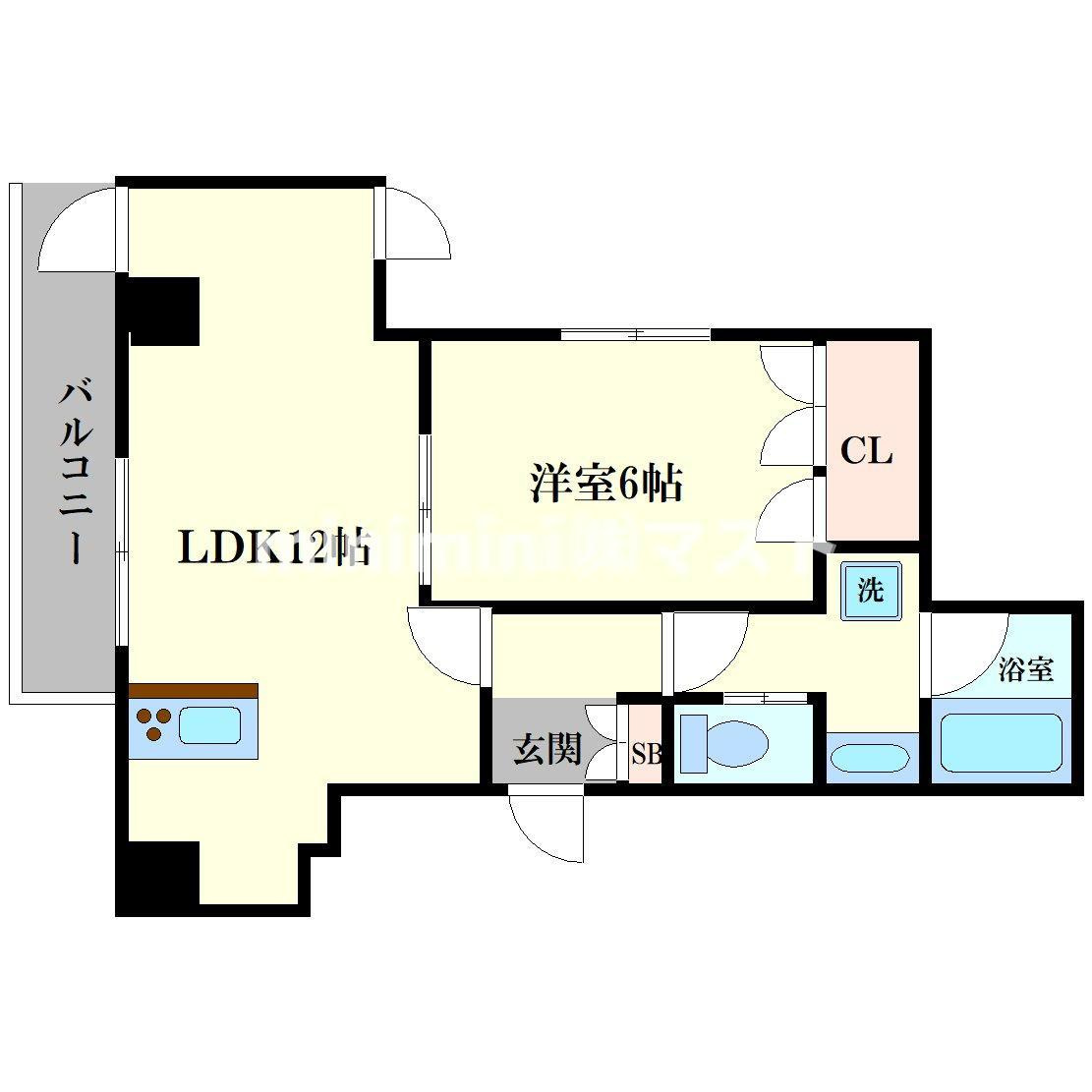 大阪市西区西本町１丁目の賃貸マンションの間取り
