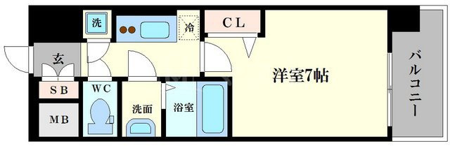 大阪市西区本田２丁目の賃貸マンションの間取り