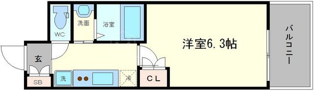 大阪市西区靱本町２丁目の賃貸マンションの間取り