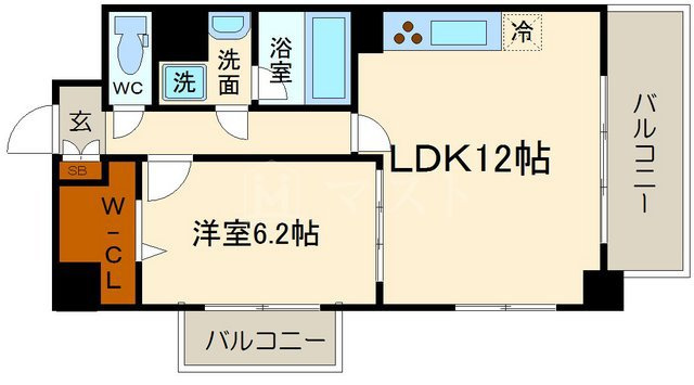 大阪市西区新町４丁目の賃貸マンションの間取り