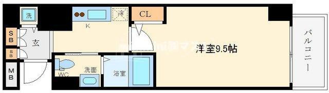 大阪市西区北堀江２丁目の賃貸マンションの間取り