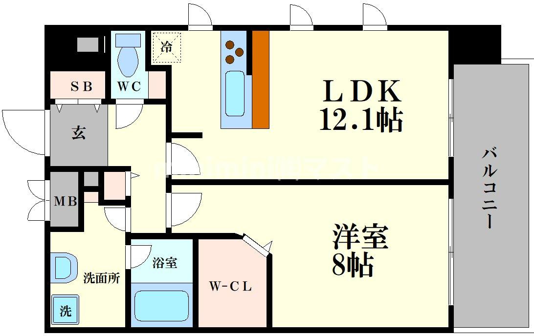 大阪市西区靱本町１丁目の賃貸マンションの間取り