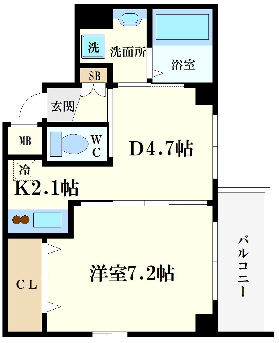 大阪市西区靱本町３丁目の賃貸マンションの間取り
