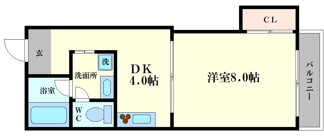 大阪市西区九条南１丁目の賃貸マンションの間取り