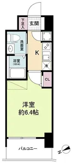 大阪市西区九条南３丁目の賃貸マンションの間取り