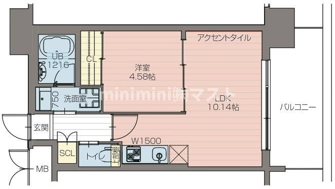 大阪市西区川口３丁目の賃貸マンションの間取り