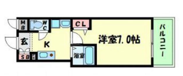 大阪市西区京町堀１丁目の賃貸マンションの間取り