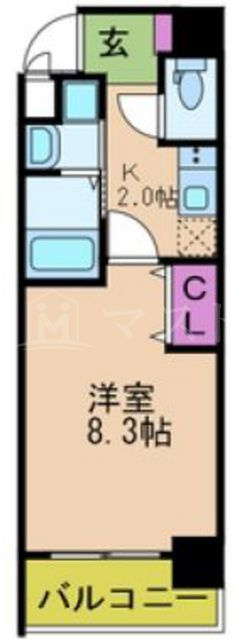 大阪市西区土佐堀１丁目の賃貸マンションの間取り