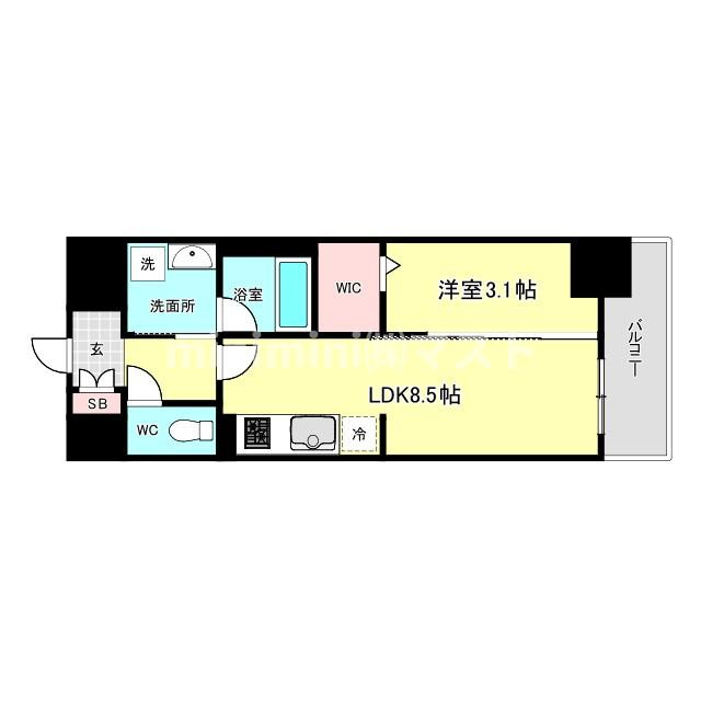 大阪市西区本田２丁目の賃貸マンションの間取り