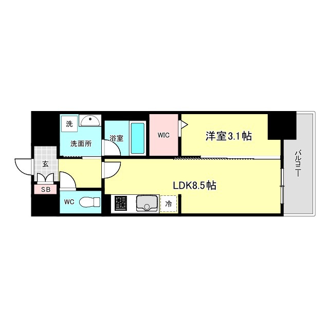 大阪市西区本田２丁目の賃貸マンションの間取り